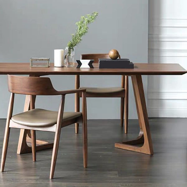 Rectangle Wood Dining Table Pine Solid Wood Table Modern with Double Pedestal Base Clearhalo 'Dining Tables & Seating' 'Dining Tables' 'dining_table' 'furn' 'furn_dining_table' 'Furniture' 'furniture_dining_table' 'Kitchen & Dining Furniture' 'kitchen' 'kitchen_dining_table' 4760521