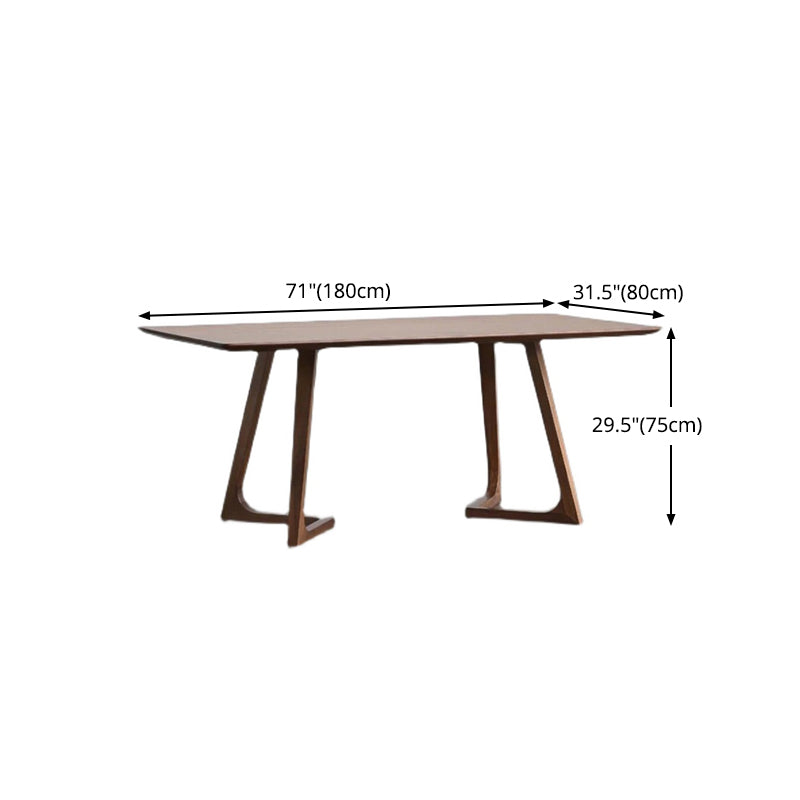 Rectangle Wood Dining Table Pine Solid Wood Table Modern with Double Pedestal Base Clearhalo 'Dining Tables & Seating' 'Dining Tables' 'dining_table' 'furn' 'furn_dining_table' 'Furniture' 'furniture_dining_table' 'Kitchen & Dining Furniture' 'kitchen' 'kitchen_dining_table' 4760525
