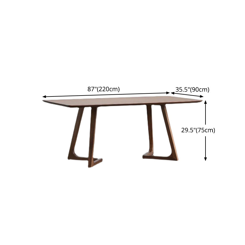 Rectangle Wood Dining Table Pine Solid Wood Table Modern with Double Pedestal Base Clearhalo 'Dining Tables & Seating' 'Dining Tables' 'dining_table' 'furn' 'furn_dining_table' 'Furniture' 'furniture_dining_table' 'Kitchen & Dining Furniture' 'kitchen' 'kitchen_dining_table' 4760527