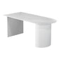 Modern Oval Dining Table Wood Double Pedestal Home Kitchen Dinner Table in White White Grey Without Chairs Clearhalo 'Dining Tables & Seating' 'Dining Tables' 'dining_table' 'furn' 'furn_dining_table' 'Furniture' 'furniture_dining_table' 'Kitchen & Dining Furniture' 'kitchen' 'kitchen_dining_table' 4760543