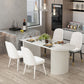 Modern Oval Dining Table Wood Double Pedestal Home Kitchen Dinner Table in White Clearhalo 'Dining Tables & Seating' 'Dining Tables' 'dining_table' 'furn' 'furn_dining_table' 'Furniture' 'furniture_dining_table' 'Kitchen & Dining Furniture' 'kitchen' 'kitchen_dining_table' 4760550