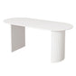 Sintered Stone and Ash Wood White Table Modern Dining Table with Double Pedestal Oval Stone Clearhalo 'Dining Tables & Seating' 'Dining Tables' 'dining_table' 'furn' 'furn_dining_table' 'Furniture' 'furniture_dining_table' 'Kitchen & Dining Furniture' 'kitchen' 'kitchen_dining_table' 4760566