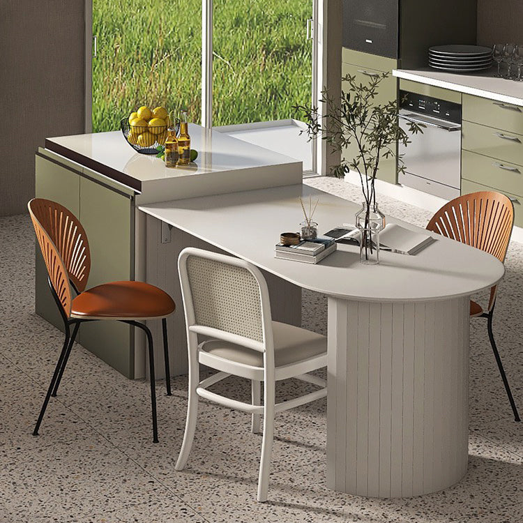 Sintered Stone and Ash Wood White Table Modern Dining Table with Double Pedestal Clearhalo 'Dining Tables & Seating' 'Dining Tables' 'dining_table' 'furn' 'furn_dining_table' 'Furniture' 'furniture_dining_table' 'Kitchen & Dining Furniture' 'kitchen' 'kitchen_dining_table' 4760570