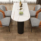 Modern Stone and Steel Dinette Table Double Pedestal Dining Room Black Frame Table White Gold 63"L x 23.6"W x 29.5"H Without Chairs Clearhalo 'Dining Tables & Seating' 'Dining Tables' 'dining_table' 'furn' 'furn_dining_table' 'Furniture' 'furniture_dining_table' 'Kitchen & Dining Furniture' 'kitchen' 'kitchen_dining_table' 4760590