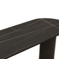 Modern Stone and Steel Dinette Table Double Pedestal Dining Room Black Frame Table Clearhalo 'Dining Tables & Seating' 'Dining Tables' 'dining_table' 'furn' 'furn_dining_table' 'Furniture' 'furniture_dining_table' 'Kitchen & Dining Furniture' 'kitchen' 'kitchen_dining_table' 4760591