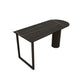 Modern Stone and Steel Dinette Table Double Pedestal Dining Room Black Frame Table Black Without Chairs Clearhalo 'Dining Tables & Seating' 'Dining Tables' 'dining_table' 'furn' 'furn_dining_table' 'Furniture' 'furniture_dining_table' 'Kitchen & Dining Furniture' 'kitchen' 'kitchen_dining_table' 4760592