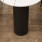Modern Stone and Steel Dinette Table Double Pedestal Dining Room Black Frame Table Clearhalo 'Dining Tables & Seating' 'Dining Tables' 'dining_table' 'furn' 'furn_dining_table' 'Furniture' 'furniture_dining_table' 'Kitchen & Dining Furniture' 'kitchen' 'kitchen_dining_table' 4760593