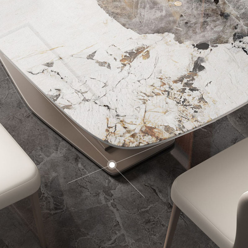 Modern Sintered Stone Dining Table Rectangle Dinner Room Kitchen Table Clearhalo 'Dining Tables & Seating' 'Dining Tables' 'dining_table' 'furn' 'furn_dining_table' 'Furniture' 'furniture_dining_table' 'Kitchen & Dining Furniture' 'kitchen' 'kitchen_dining_table' 4760643