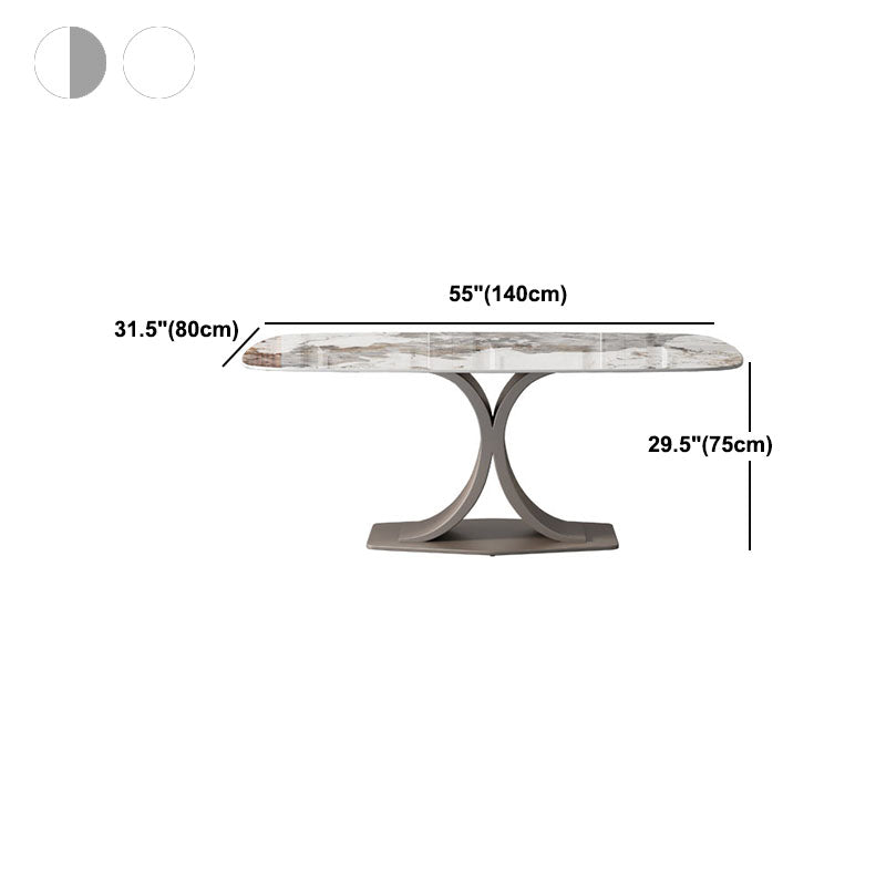 Modern Sintered Stone Dining Table Rectangle Dinner Room Kitchen Table Clearhalo 'Dining Tables & Seating' 'Dining Tables' 'dining_table' 'furn' 'furn_dining_table' 'Furniture' 'furniture_dining_table' 'Kitchen & Dining Furniture' 'kitchen' 'kitchen_dining_table' 4760646