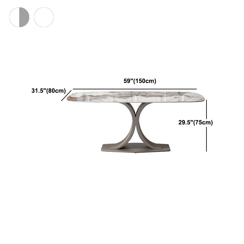 Modern Sintered Stone Dining Table Rectangle Dinner Room Kitchen Table Clearhalo 'Dining Tables & Seating' 'Dining Tables' 'dining_table' 'furn' 'furn_dining_table' 'Furniture' 'furniture_dining_table' 'Kitchen & Dining Furniture' 'kitchen' 'kitchen_dining_table' 4760647