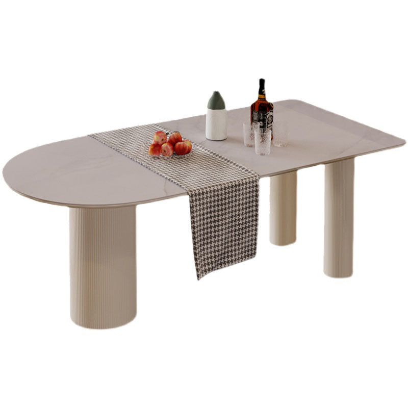 Wood Tripod Dining Table Modern White Stone Center Top Dining Site Table White Without Chairs Clearhalo 'Dining Tables & Seating' 'Dining Tables' 'dining_table' 'furn' 'furn_dining_table' 'Furniture' 'furniture_dining_table' 'Kitchen & Dining Furniture' 'kitchen' 'kitchen_dining_table' 4760654