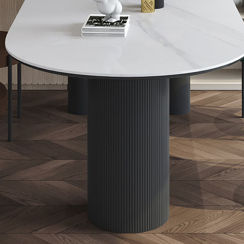 Wood Tripod Dining Table Modern White Stone Center Top Dining Site Table Clearhalo 'Dining Tables & Seating' 'Dining Tables' 'dining_table' 'furn' 'furn_dining_table' 'Furniture' 'furniture_dining_table' 'Kitchen & Dining Furniture' 'kitchen' 'kitchen_dining_table' 4760656