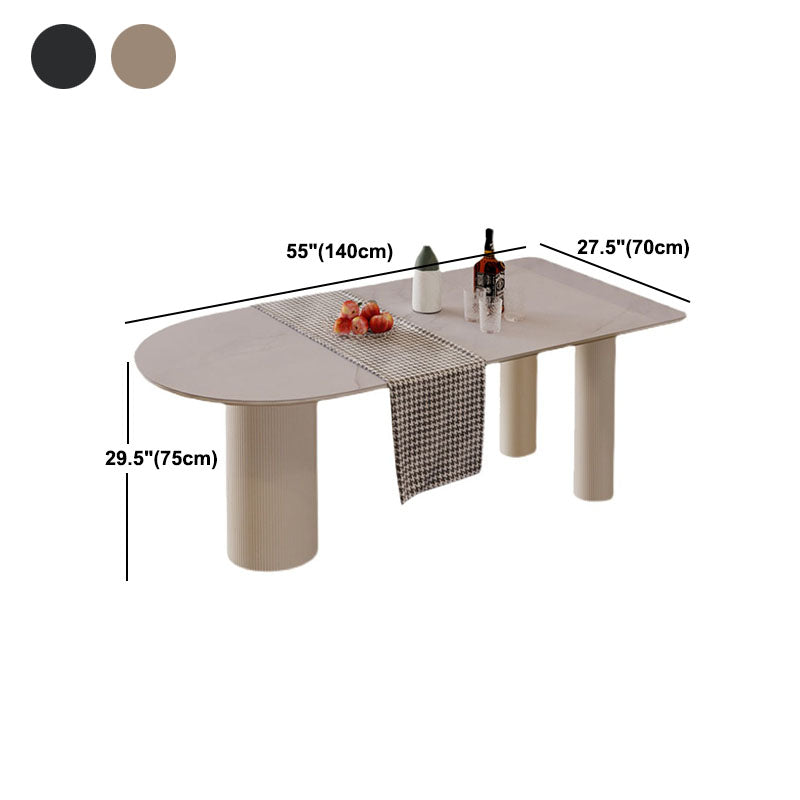 Wood Tripod Dining Table Modern White Stone Center Top Dining Site Table Clearhalo 'Dining Tables & Seating' 'Dining Tables' 'dining_table' 'furn' 'furn_dining_table' 'Furniture' 'furniture_dining_table' 'Kitchen & Dining Furniture' 'kitchen' 'kitchen_dining_table' 4760662