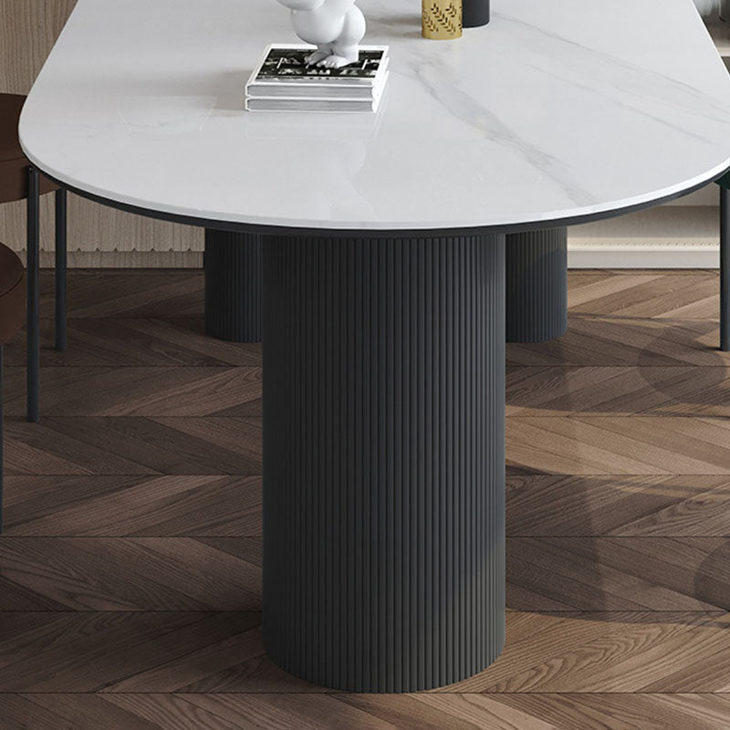 Irregular Shape White Table for Restaurant Sintered Stone Top Island Table with 3 Legs Clearhalo 'Dining Tables & Seating' 'Dining Tables' 'dining_table' 'furn' 'furn_dining_table' 'Furniture' 'furniture_dining_table' 'Kitchen & Dining Furniture' 'kitchen' 'kitchen_dining_table' 4760673