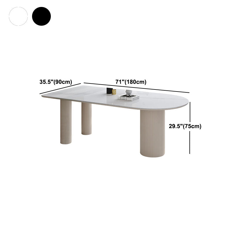 Irregular Shape White Table for Restaurant Sintered Stone Top Island Table with 3 Legs Clearhalo 'Dining Tables & Seating' 'Dining Tables' 'dining_table' 'furn' 'furn_dining_table' 'Furniture' 'furniture_dining_table' 'Kitchen & Dining Furniture' 'kitchen' 'kitchen_dining_table' 4760681