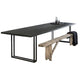 Solid Wood Top Dining Table Contemporary Dining Table with Sled Base in Black Black Without Chairs Clearhalo 'Dining Tables & Seating' 'Dining Tables' 'dining_table' 'furn' 'furn_dining_table' 'Furniture' 'furniture_dining_table' 'Kitchen & Dining Furniture' 'kitchen' 'kitchen_dining_table' 4760689