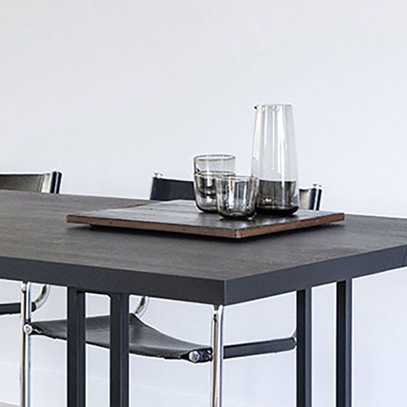 Solid Wood Top Dining Table Contemporary Dining Table with Sled Base in Black Clearhalo 'Dining Tables & Seating' 'Dining Tables' 'dining_table' 'furn' 'furn_dining_table' 'Furniture' 'furniture_dining_table' 'Kitchen & Dining Furniture' 'kitchen' 'kitchen_dining_table' 4760690