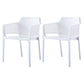 Scandinavian Plastic Kitchen Dining Room Chair Solid Back Arm Chair White 2 Piece Set Clearhalo 'Dining Chairs' 'Dining Tables & Seating' 'dining_chair' 'furn' 'furn_dining_chair' 'Furniture' 'furniture_dining_chair' 'Kitchen & Dining Furniture' 4760701