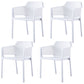Scandinavian Plastic Kitchen Dining Room Chair Solid Back Arm Chair White 4 Piece Set Clearhalo 'Dining Chairs' 'Dining Tables & Seating' 'dining_chair' 'furn' 'furn_dining_chair' 'Furniture' 'furniture_dining_chair' 'Kitchen & Dining Furniture' 4760704