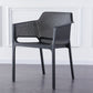 Scandinavian Plastic Kitchen Dining Room Chair Solid Back Arm Chair Black 1 Piece Clearhalo 'Dining Chairs' 'Dining Tables & Seating' 'dining_chair' 'furn' 'furn_dining_chair' 'Furniture' 'furniture_dining_chair' 'Kitchen & Dining Furniture' 4760717