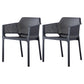 Scandinavian Plastic Kitchen Dining Room Chair Solid Back Arm Chair Black 2 Piece Set Clearhalo 'Dining Chairs' 'Dining Tables & Seating' 'dining_chair' 'furn' 'furn_dining_chair' 'Furniture' 'furniture_dining_chair' 'Kitchen & Dining Furniture' 4760720