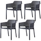 Scandinavian Plastic Kitchen Dining Room Chair Solid Back Arm Chair Black 4 Piece Set Clearhalo 'Dining Chairs' 'Dining Tables & Seating' 'dining_chair' 'furn' 'furn_dining_chair' 'Furniture' 'furniture_dining_chair' 'Kitchen & Dining Furniture' 4760721