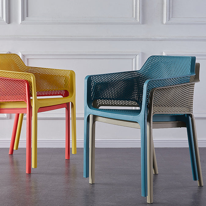 Scandinavian Plastic Kitchen Dining Room Chair Solid Back Arm Chair Clearhalo 'Dining Chairs' 'Dining Tables & Seating' 'dining_chair' 'furn' 'furn_dining_chair' 'Furniture' 'furniture_dining_chair' 'Kitchen & Dining Furniture' 4760725