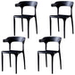 Scandinavian Plastic Restaurant Arm Chair Open Matte Finish Dining Chair Black 4 Piece Set Clearhalo 'Dining Chairs' 'Dining Tables & Seating' 'dining_chair' 'furn' 'furn_dining_chair' 'Furniture' 'furniture_dining_chair' 'Kitchen & Dining Furniture' 4760736