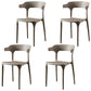 Scandinavian Plastic Restaurant Arm Chair Open Matte Finish Dining Chair Coffee 4 Piece Set Clearhalo 'Dining Chairs' 'Dining Tables & Seating' 'dining_chair' 'furn' 'furn_dining_chair' 'Furniture' 'furniture_dining_chair' 'Kitchen & Dining Furniture' 4760738