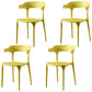Scandinavian Plastic Restaurant Arm Chair Open Matte Finish Dining Chair Yellow 4 Piece Set Clearhalo 'Dining Chairs' 'Dining Tables & Seating' 'dining_chair' 'furn' 'furn_dining_chair' 'Furniture' 'furniture_dining_chair' 'Kitchen & Dining Furniture' 4760739
