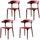 Scandinavian Plastic Restaurant Arm Chair Open Matte Finish Dining Chair Red 4 Piece Set Clearhalo 'Dining Chairs' 'Dining Tables & Seating' 'dining_chair' 'furn' 'furn_dining_chair' 'Furniture' 'furniture_dining_chair' 'Kitchen & Dining Furniture' 4760743