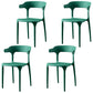 Scandinavian Plastic Restaurant Arm Chair Open Matte Finish Dining Chair Dark Green 4 Piece Set Clearhalo 'Dining Chairs' 'Dining Tables & Seating' 'dining_chair' 'furn' 'furn_dining_chair' 'Furniture' 'furniture_dining_chair' 'Kitchen & Dining Furniture' 4760745
