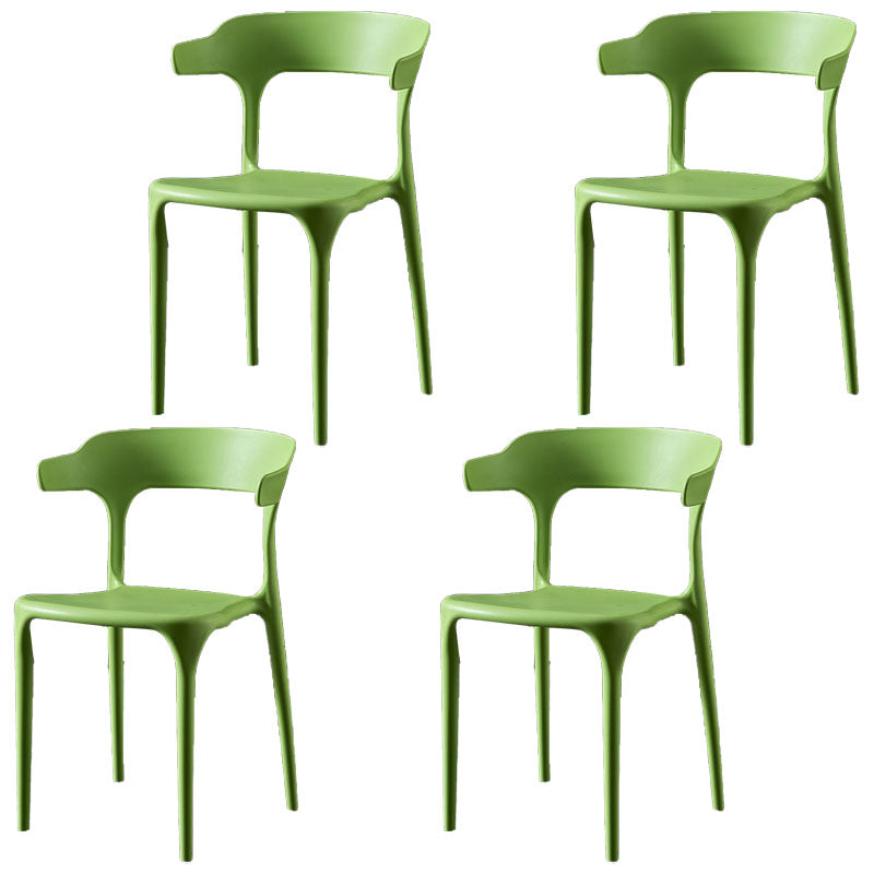 Scandinavian Plastic Restaurant Arm Chair Open Matte Finish Dining Chair Green 4 Piece Set Clearhalo 'Dining Chairs' 'Dining Tables & Seating' 'dining_chair' 'furn' 'furn_dining_chair' 'Furniture' 'furniture_dining_chair' 'Kitchen & Dining Furniture' 4760748