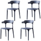 Scandinavian Plastic Restaurant Arm Chair Open Matte Finish Dining Chair Dark Gray 4 Piece Set Clearhalo 'Dining Chairs' 'Dining Tables & Seating' 'dining_chair' 'furn' 'furn_dining_chair' 'Furniture' 'furniture_dining_chair' 'Kitchen & Dining Furniture' 4760750