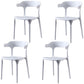 Scandinavian Plastic Restaurant Arm Chair Open Matte Finish Dining Chair White 4 Piece Set Clearhalo 'Dining Chairs' 'Dining Tables & Seating' 'dining_chair' 'furn' 'furn_dining_chair' 'Furniture' 'furniture_dining_chair' 'Kitchen & Dining Furniture' 4760754