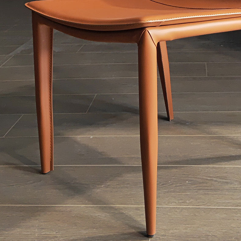 Contemporary Design Leather Dining Chair Armless Solid Back Chair for Home Clearhalo 'Dining Chairs' 'Dining Tables & Seating' 'dining_chair' 'furn' 'furn_dining_chair' 'Furniture' 'furniture_dining_chair' 'Kitchen & Dining Furniture' 4760767