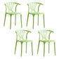 Contemporary Stackable Chairs Dining Kitchen Arm Chair with Plastic Legs Fruit Green Set of 4 Clearhalo 'Dining Chairs' 'Dining Tables & Seating' 'dining_chair' 'Furniture' 'furniture_dining_chair' 'Kitchen & Dining Furniture' 4760775