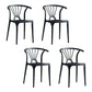 Contemporary Stackable Chairs Dining Kitchen Arm Chair with Plastic Legs Black Set of 4 Clearhalo 'Dining Chairs' 'Dining Tables & Seating' 'dining_chair' 'Furniture' 'furniture_dining_chair' 'Kitchen & Dining Furniture' 4760790