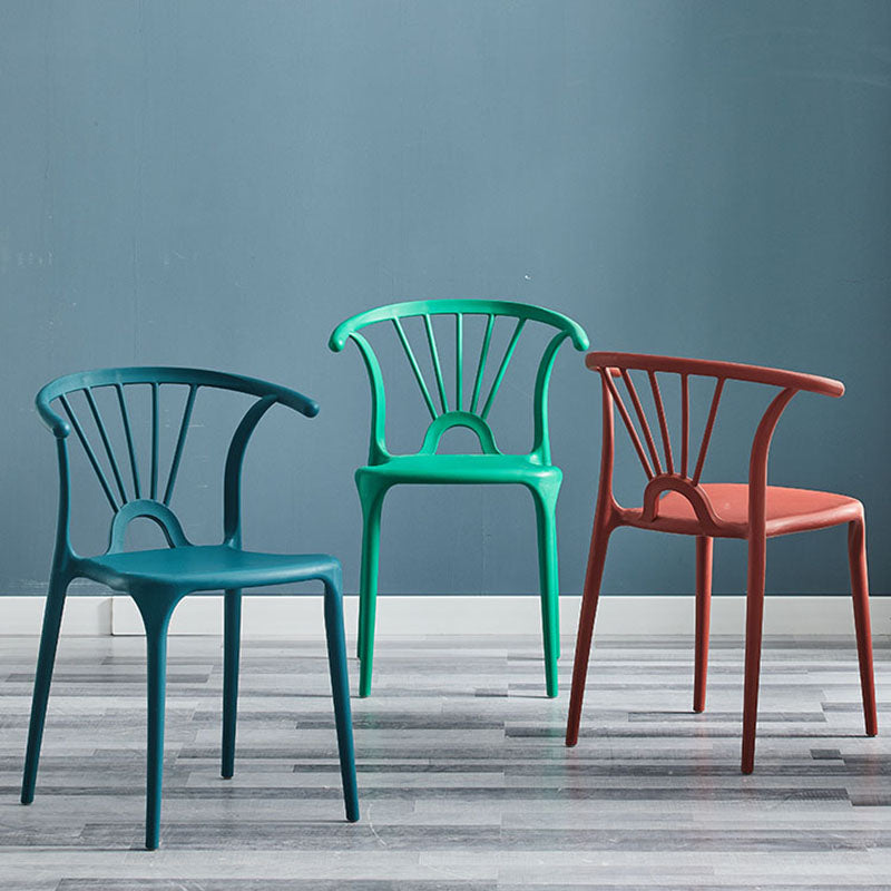 Contemporary Stackable Chairs Dining Kitchen Arm Chair with Plastic Legs Clearhalo 'Dining Chairs' 'Dining Tables & Seating' 'dining_chair' 'Furniture' 'furniture_dining_chair' 'Kitchen & Dining Furniture' 4760792