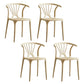 Contemporary Stackable Chairs Dining Kitchen Arm Chair with Plastic Legs Light Khaki Set of 4 Clearhalo 'Dining Chairs' 'Dining Tables & Seating' 'dining_chair' 'Furniture' 'furniture_dining_chair' 'Kitchen & Dining Furniture' 4760793