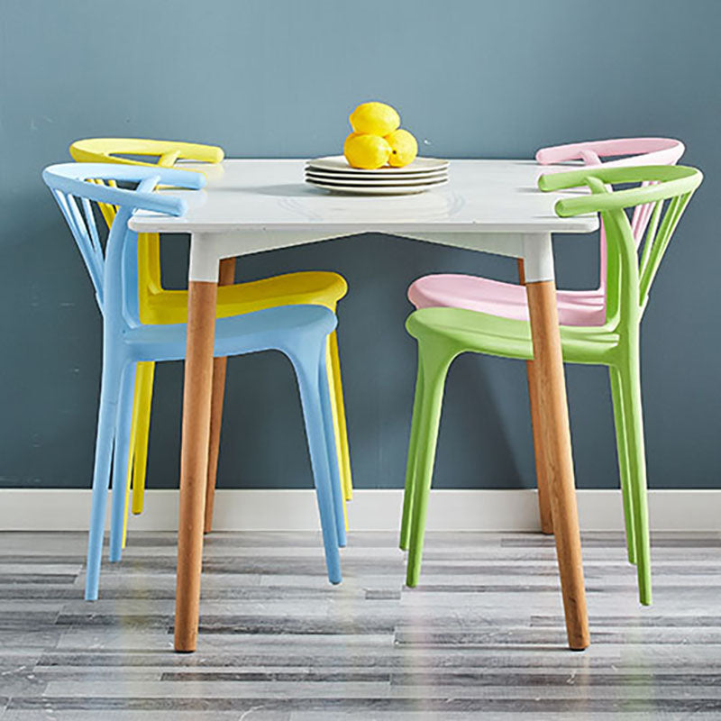 Contemporary Stackable Chairs Dining Kitchen Arm Chair with Plastic Legs Clearhalo 'Dining Chairs' 'Dining Tables & Seating' 'dining_chair' 'Furniture' 'furniture_dining_chair' 'Kitchen & Dining Furniture' 4760794