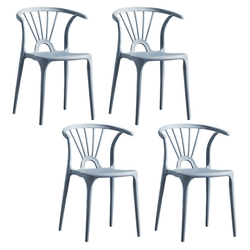 Contemporary Stackable Chairs Dining Kitchen Arm Chair with Plastic Legs Light Gray Set of 4 Clearhalo 'Dining Chairs' 'Dining Tables & Seating' 'dining_chair' 'Furniture' 'furniture_dining_chair' 'Kitchen & Dining Furniture' 4760795