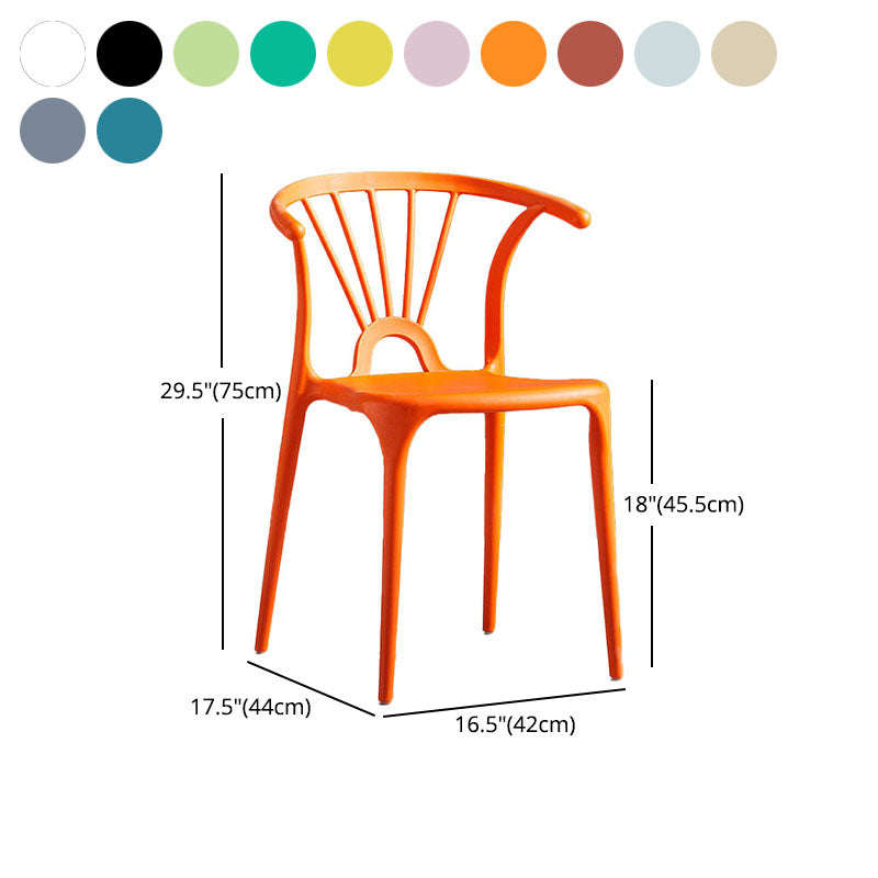 Contemporary Stackable Chairs Dining Kitchen Arm Chair with Plastic Legs Clearhalo 'Dining Chairs' 'Dining Tables & Seating' 'dining_chair' 'Furniture' 'furniture_dining_chair' 'Kitchen & Dining Furniture' 4760797