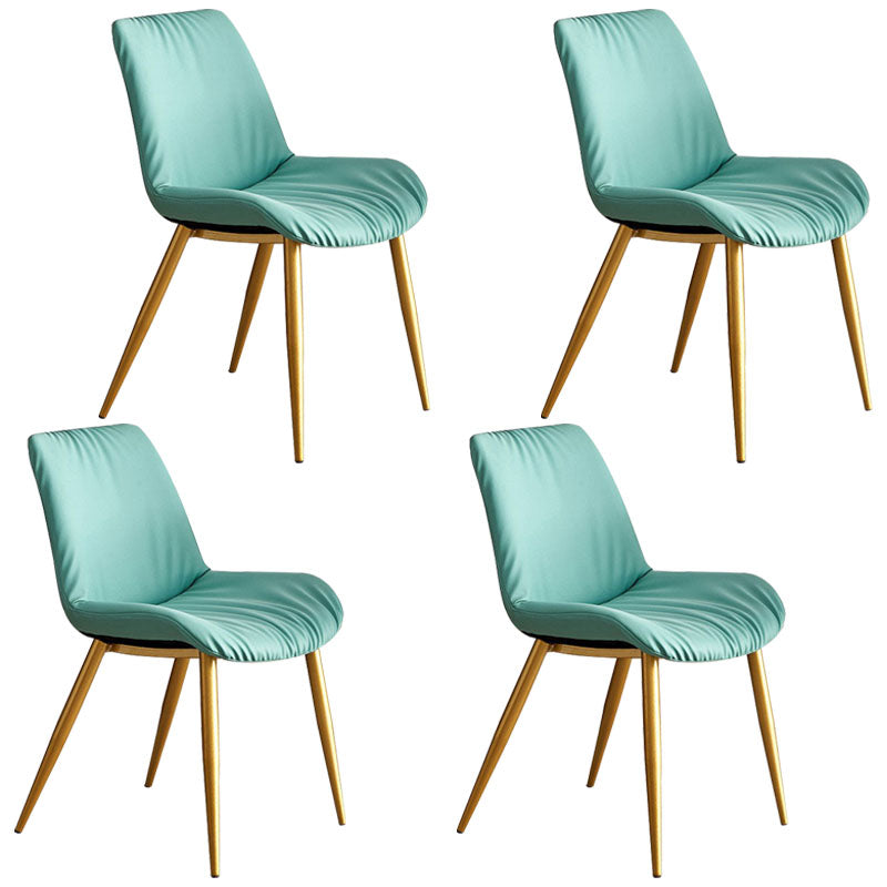 Scandinavian Design Leather Dining Side Chair for Home Armless Solid Back Chair Fruit Green 4 Piece Set Clearhalo 'Dining Chairs' 'Dining Tables & Seating' 'dining_chair' 'furn' 'furn_dining_chair' 'Furniture' 'furniture_dining_chair' 'Kitchen & Dining Furniture' 4760803
