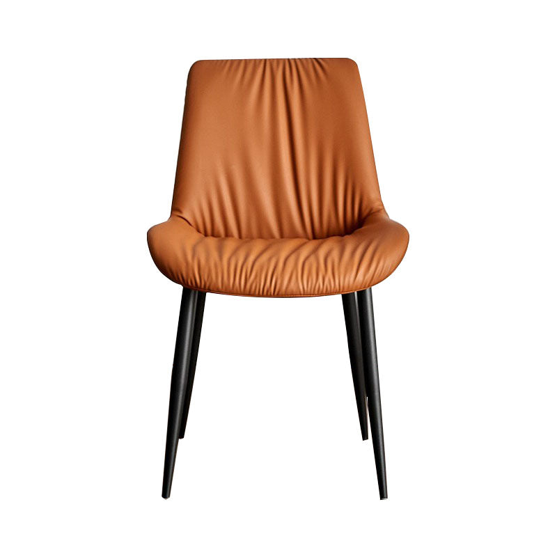 Scandinavian Design Leather Dining Side Chair for Home Armless Solid Back Chair Clearhalo 'Dining Chairs' 'Dining Tables & Seating' 'dining_chair' 'furn' 'furn_dining_chair' 'Furniture' 'furniture_dining_chair' 'Kitchen & Dining Furniture' 4760807