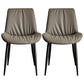 Scandinavian Design Leather Dining Side Chair for Home Armless Solid Back Chair Dark Gray 2 Piece Set Clearhalo 'Dining Chairs' 'Dining Tables & Seating' 'dining_chair' 'furn' 'furn_dining_chair' 'Furniture' 'furniture_dining_chair' 'Kitchen & Dining Furniture' 4760813