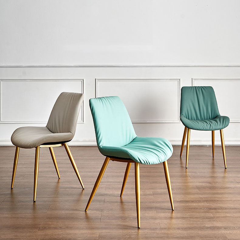 Scandinavian Design Leather Dining Side Chair for Home Armless Solid Back Chair Clearhalo 'Dining Chairs' 'Dining Tables & Seating' 'dining_chair' 'furn' 'furn_dining_chair' 'Furniture' 'furniture_dining_chair' 'Kitchen & Dining Furniture' 4760816