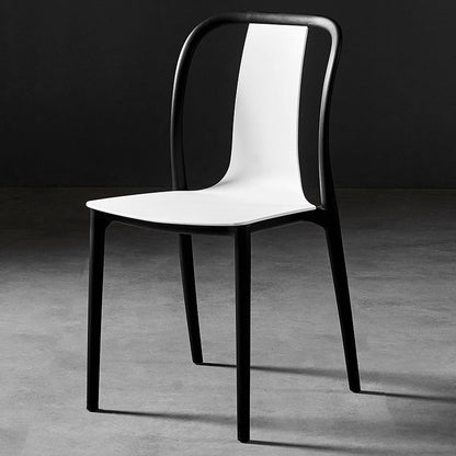 Contemporary Chairs Dining Slat Back Armless Chairs with Plastic Legs White 1 Piece Clearhalo 'Dining Chairs' 'Dining Tables & Seating' 'dining_chair' 'Furniture' 'furniture_dining_chair' 'Kitchen & Dining Furniture' 4760834
