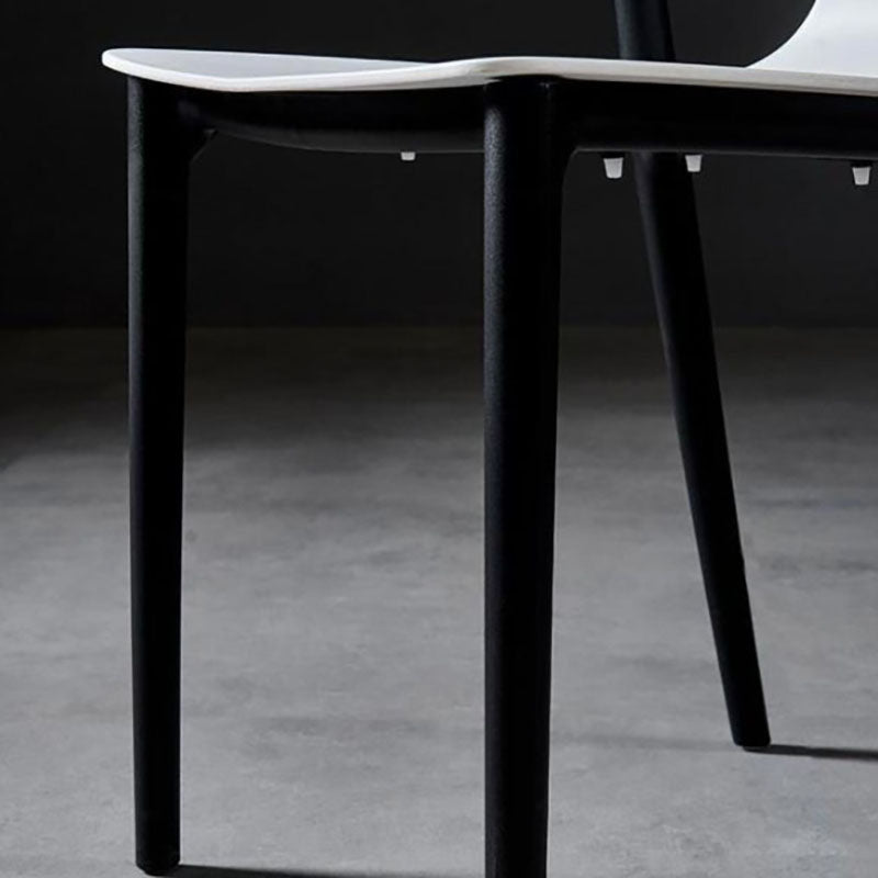 Contemporary Chairs Dining Slat Back Armless Chairs with Plastic Legs Clearhalo 'Dining Chairs' 'Dining Tables & Seating' 'dining_chair' 'Furniture' 'furniture_dining_chair' 'Kitchen & Dining Furniture' 4760843