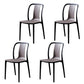 Contemporary Chairs Dining Slat Back Armless Chairs with Plastic Legs Grey Set of 4 Clearhalo 'Dining Chairs' 'Dining Tables & Seating' 'dining_chair' 'Furniture' 'furniture_dining_chair' 'Kitchen & Dining Furniture' 4760844